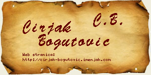 Ćirjak Bogutović vizit kartica